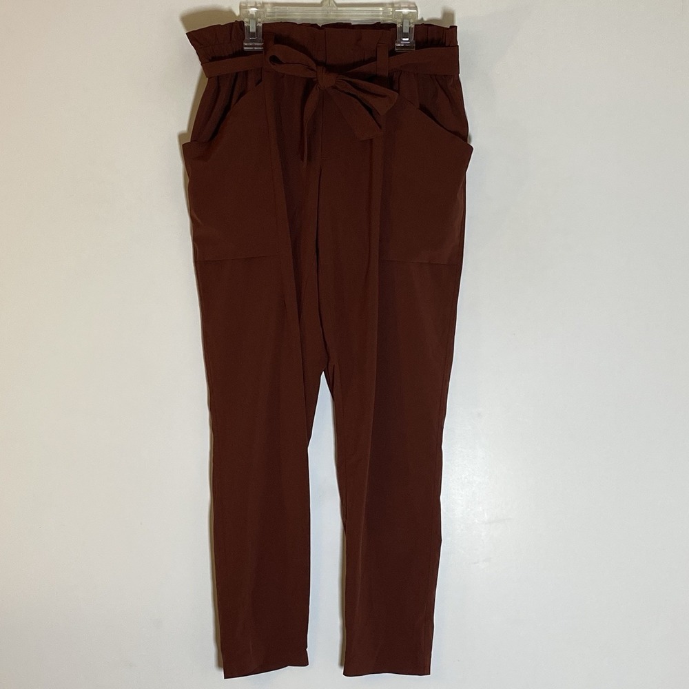 Athleta Pants Womens 6 Brown Athletic Skyline Casual Pockets Belted Walking